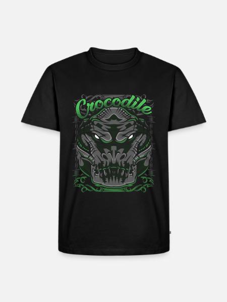 Krokodil - Männer Premium Bio T-Shirt - Schwarz