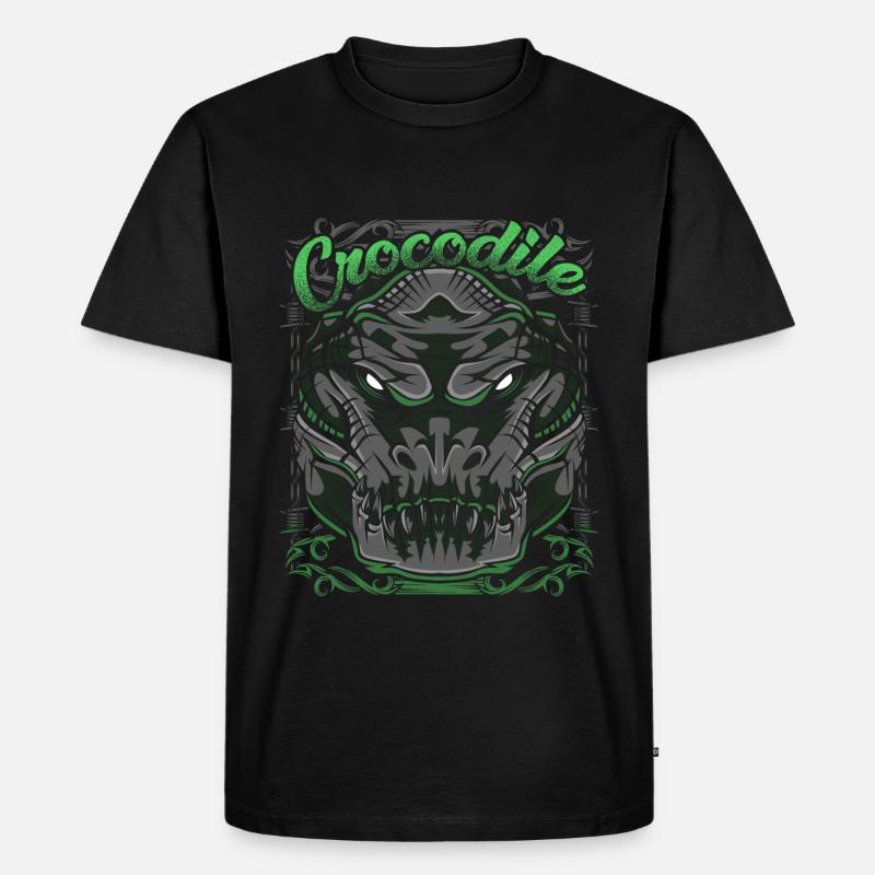 Krokodil - Männer Premium Bio T-Shirt - Schwarz