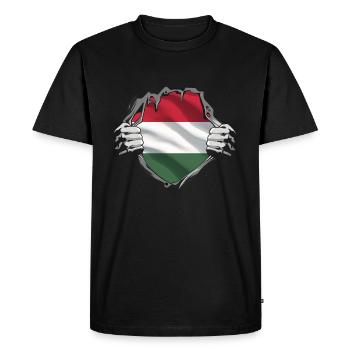 Hungary Flag Hungarian Flag Balaton Hungary - Men's Premium Organic T-Shirt - black - Front - Nico (187cm)