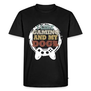 Idée cadeau de chien de jeu - T-shirt Premium bio Homme - noir - Devant - Nico (187cm)