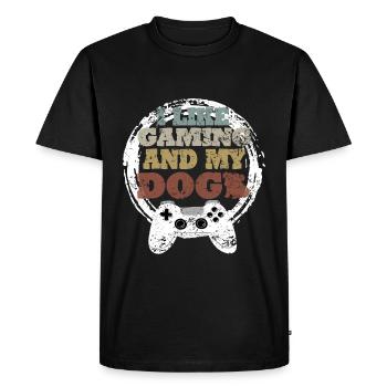 Idée cadeau de chien de jeu - T-shirt Premium bio Homme - noir - Devant - Nico (187cm)