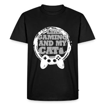 Gaming Cat Gift Idea - Men's Premium Organic T-Shirt - black - Front - Nico (187cm)