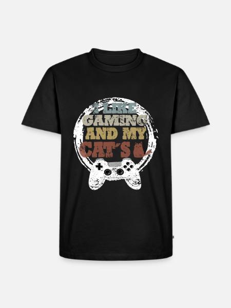 Gaming Cat Gift Idea - Men's Premium Organic T-Shirt - black