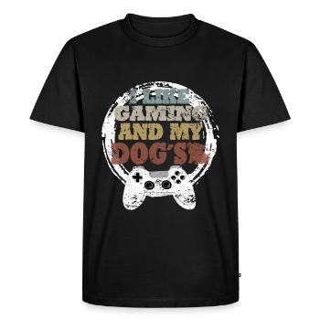 Idée cadeau de chien de jeu - T-shirt Premium bio Homme - noir - Devant - Nico (187cm)