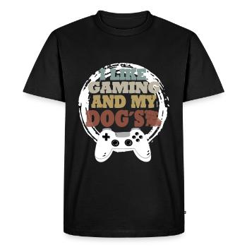 Idée cadeau de chien de jeu - T-shirt Premium bio Homme - noir - Devant - Nico (187cm)