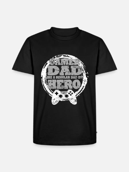 Daddy Gaming Retro Geschenkidee - Männer Premium Bio T-Shirt - Schwarz