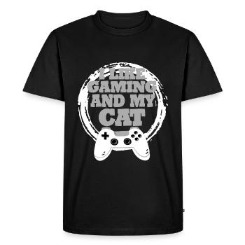 Gaming Cat Gift Idea - Men's Premium Organic T-Shirt - black - Front - Nico (187cm)