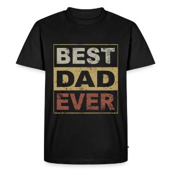 Retro Papa Outfit for Father's Day - Men's Premium Organic T-Shirt - black - Front - Nico (187cm)