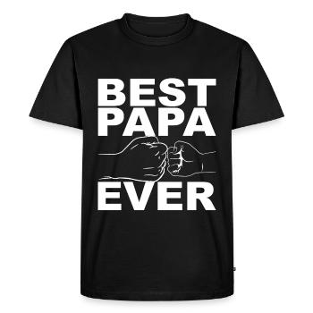 Retro Papa Outfit for Father's Day - Men's Premium Organic T-Shirt - black - Front - Nico (187cm)
