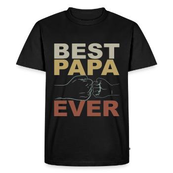 Retro Papa Outfit for Father's Day - Men's Premium Organic T-Shirt - black - Front - Nico (187cm)