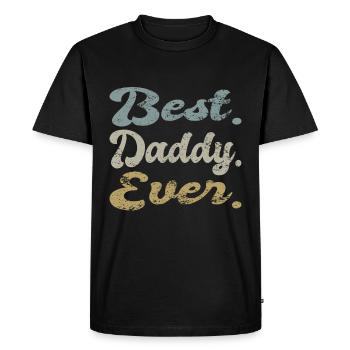 Retro Papa Outfit for Father's Day - Men's Premium Organic T-Shirt - black - Front - Nico (187cm)