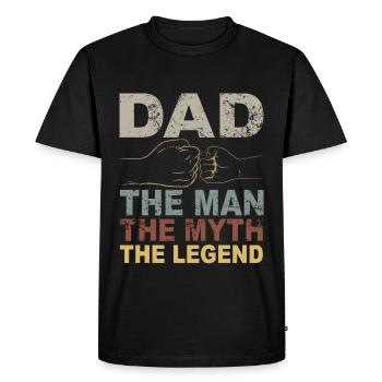 Tenue de papa rétro pour la fête des pères - T-shirt Premium bio Homme - noir - Devant - Nico (187cm)