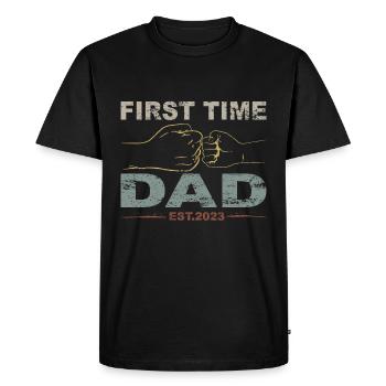 Retro Papa Outfit for Father's Day - Men's Premium Organic T-Shirt - black - Front - Nico (187cm)