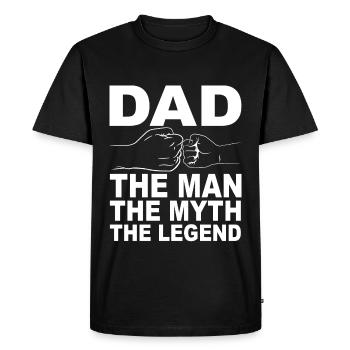 Retro Papa Outfit for Father's Day - Men's Premium Organic T-Shirt - black - Front - Nico (187cm)
