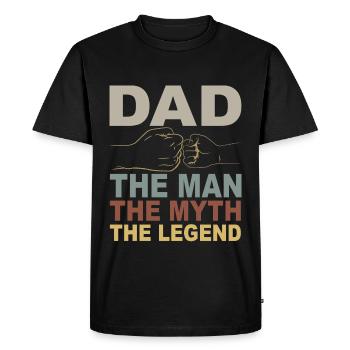 Retro Papa Outfit for Father's Day - Men's Premium Organic T-Shirt - black - Front - Nico (187cm)