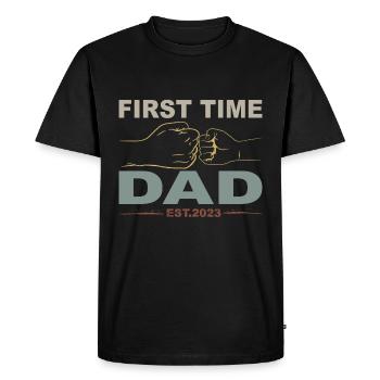 Retro Papa Outfit for Father's Day - Men's Premium Organic T-Shirt - black - Front - Nico (187cm)