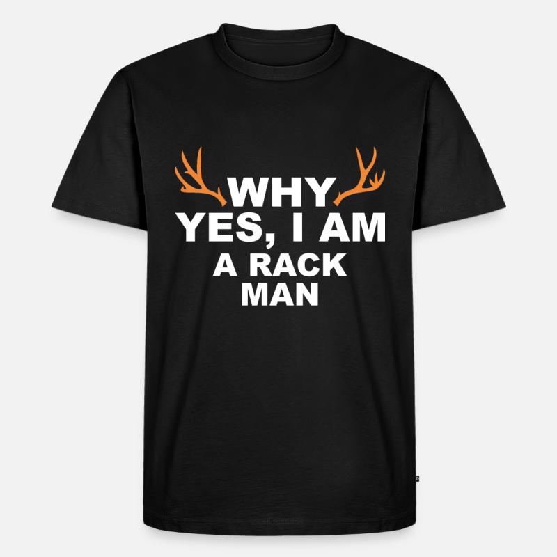 Jäger Jagt.Hirsch Geschenkidee - Männer Premium Bio T-Shirt - Schwarz
