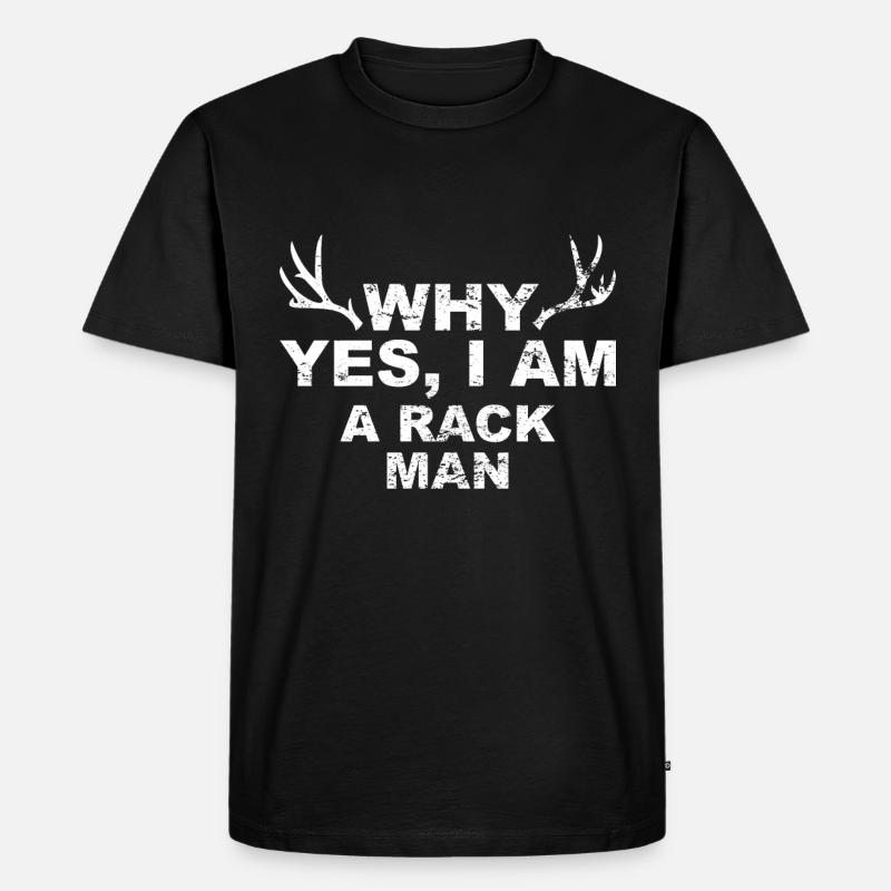 Jäger Jagt.Hirsch Geschenkidee - Männer Premium Bio T-Shirt - Schwarz