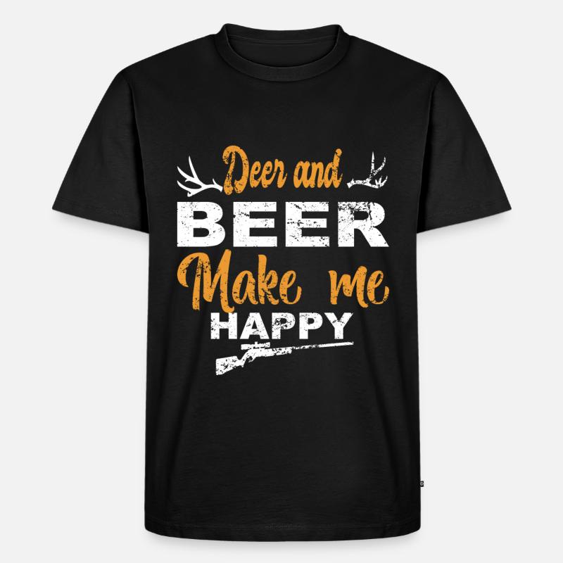 Jäger Jagt.Hirsch Geschenkidee - Männer Premium Bio T-Shirt - Schwarz