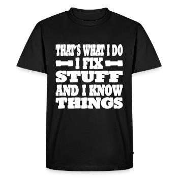 Idée cadeau de voiture mécanique - T-shirt Premium bio Homme - noir - Devant - Nico (187cm)