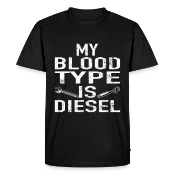 Idée cadeau de voiture mécanique - T-shirt Premium bio Homme - noir - Devant - Nico (187cm)