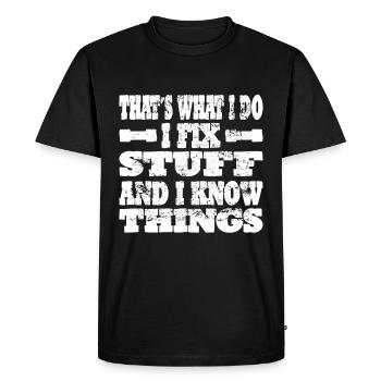 Idée cadeau de voiture mécanique - T-shirt Premium bio Homme - noir - Devant - Nico (187cm)
