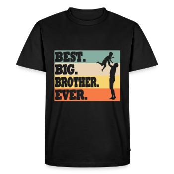 Grand frère fratrie famille - T-shirt Premium bio Homme - noir - Devant - Nico (187cm)