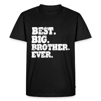 Grand frère fratrie famille - T-shirt Premium bio Homme - noir - Devant - Nico (187cm)