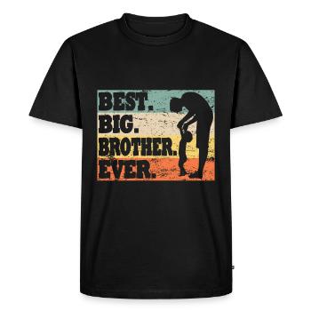 Grand frère fratrie famille - T-shirt Premium bio Homme - noir - Devant - Nico (187cm)