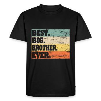 Grand frère fratrie famille - T-shirt Premium bio Homme - noir - Devant - Nico (187cm)