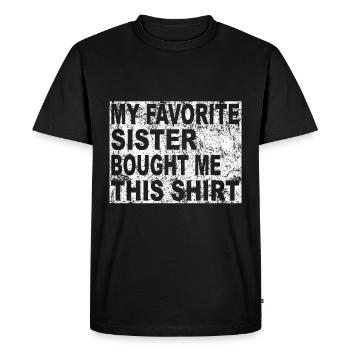 Grand frère fratrie famille - T-shirt Premium bio Homme - noir - Devant - Nico (187cm)