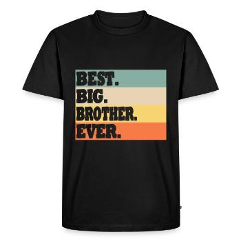 Grand frère fratrie famille - T-shirt Premium bio Homme - noir - Devant - Nico (187cm)
