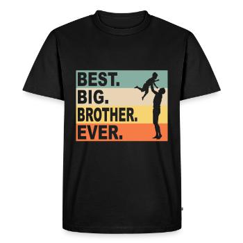 Grand frère fratrie famille - T-shirt Premium bio Homme - noir - Devant - Nico (187cm)