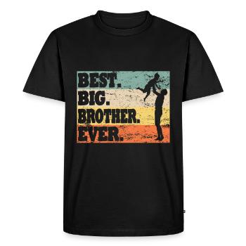 Grand frère fratrie famille - T-shirt Premium bio Homme - noir - Devant - Nico (187cm)