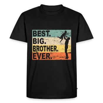 Grand frère fratrie famille - T-shirt Premium bio Homme - noir - Devant - Nico (187cm)
