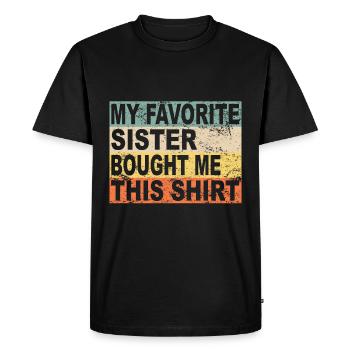 Grand frère fratrie famille - T-shirt Premium bio Homme - noir - Devant - Nico (187cm)