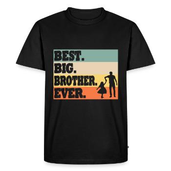 Grand frère fratrie famille - T-shirt Premium bio Homme - noir - Devant - Nico (187cm)