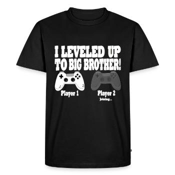 Grand frère fratrie famille - T-shirt Premium bio Homme - noir - Devant - Nico (187cm)
