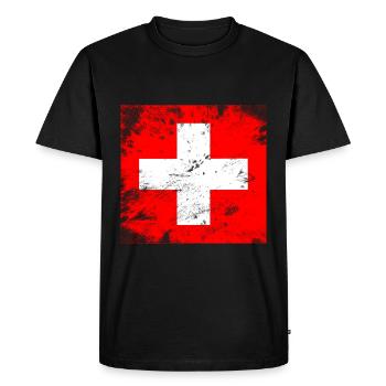 August 1st Switzerland Gift Idea T-Shirt - Men's Premium Organic T-Shirt - black - Front - Nico (187cm)