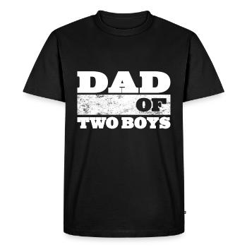 Papa Papa papa de deux garçons pour la fête des pères - T-shirt Premium bio Homme - noir - Devant - Nico (187cm)