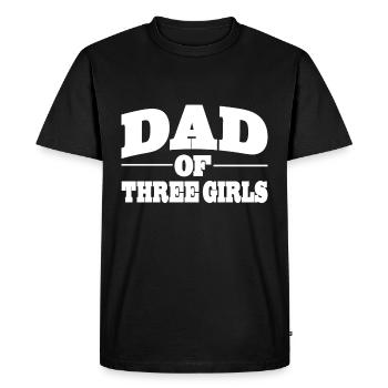Papa Papa Papa de trois filles pour la fête des pères - T-shirt Premium bio Homme - noir - Devant - Nico (187cm)