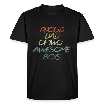 Papa Papa papa de deux garçons pour la fête des pères - T-shirt Premium bio Homme - noir - Devant - Nico (187cm)
