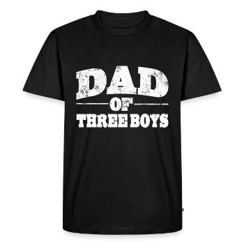 Papa Dad of three Boys for Father's Day - Men's Premium Organic T-Shirt - black - Front - Nico (187cm)