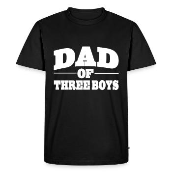 Papa Dad of three Boys for Father's Day - Men's Premium Organic T-Shirt - black - Front - Nico (187cm)