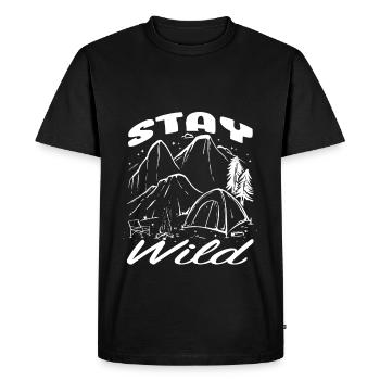 Camping campfire saying - Men's Premium Organic T-Shirt - black - Front - Nico (187cm)