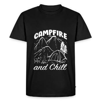 Camping campfire saying - Men's Premium Organic T-Shirt - black - Front - Nico (187cm)