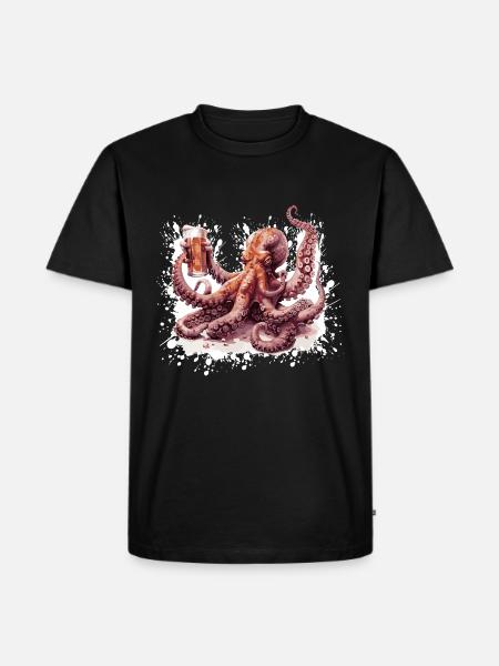 Octopus Beer Funny - Men's Premium Organic T-Shirt - black