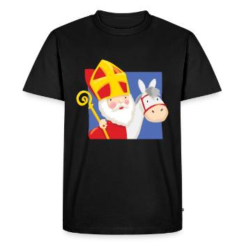 Sinterklaas op Schimmel - Men's Premium Organic T-Shirt - black - Front - Nico (187cm)