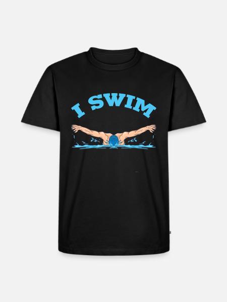 I swim - Men's Premium Organic T-Shirt - black