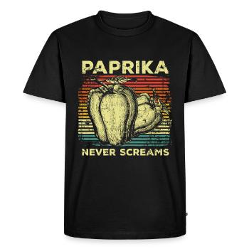 Paprika végétalienne - T-shirt Premium bio Homme - noir - Devant - Nico (187cm)